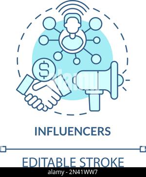 Influencers turquoise concept icon Stock Vector