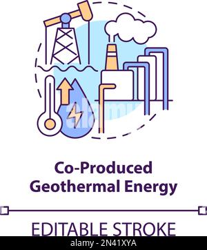 power grid geothermal energy line icon vector illustration Stock Vector ...