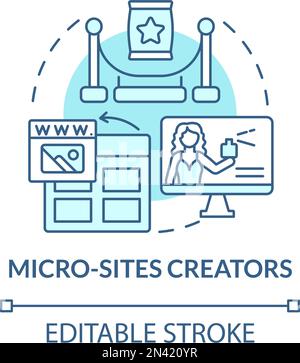 Micro sites creators turquoise concept icon Stock Vector