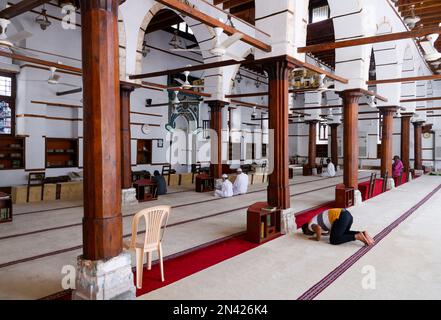 interior of prayer hall al-Shafi'i mosque, Al-Balad, the historical area of Jeddah,, Saudi Arabia Stock Photo