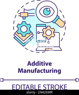 Additive manufacturing concept icon Stock Vector