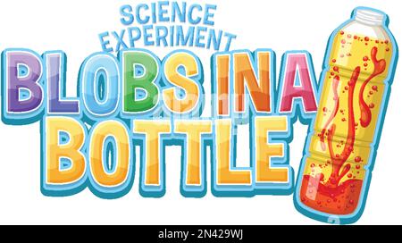 Blobs in a bottle science experiment illustration Stock Vector