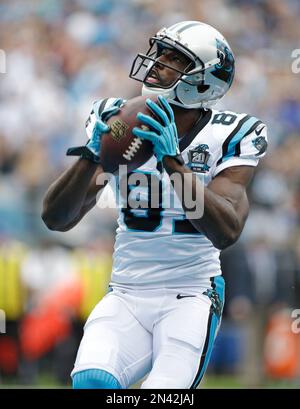 Carolina Panthers' Jason Avant (81) catches a ball during an NFL football  practice at their training camp in Spartanburg, S.C., Monday, July 28,  2014. (AP Photo/Chuck Burton Stock Photo - Alamy