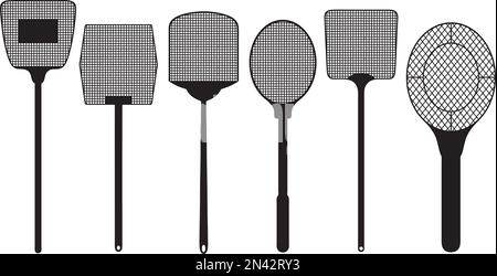 Illustration of different fly swatters isolated on white Stock Vector