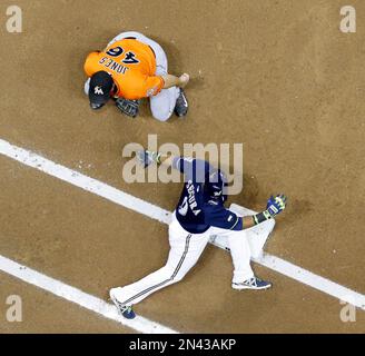 Miami Marlins' Jean Segura rounds first base during a baseball game against  the Los Angeles Angels Sunday, May 28, 2023, in Anaheim, Calif. (AP  Photo/Marcio Jose Sanchez Stock Photo - Alamy