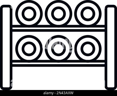 Thread bobine rack icon outline vector. Cotton factory. Fabric silk Stock Vector