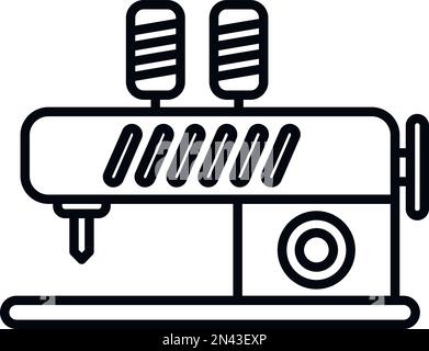 Home sewing machine icon outline vector. Factory craft. Industry clothing Stock Vector
