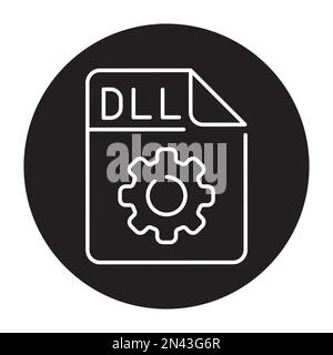 DLL file color line icon. Format and extension of documents Stock ...