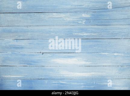 Wooden background from worn white and blue rough boards. Stock Photo