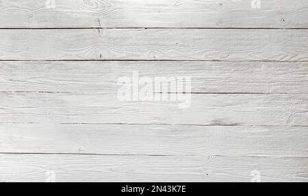 Wooden background of horizontal rough-finished bleached pine planks. Stock Photo