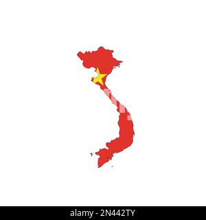 Map of Vietnam filled with flag isolated Stock Photo - Alamy