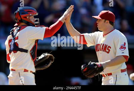 Roberto Perez & Cody Allen 2016 Cleveland Indians Celebrate 