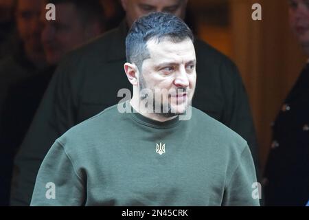 London, UK. 8th Feb, 2023. Volodymyr Zelensky President of Ukraine makes a surprise visit to the UK, the first since his country was invaded by Russia in 2022 to hold a meeting with Prime Minister of the UK Rishi Sunak in Downing Street. Credit: MARTIN DALTON/Alamy Live News Stock Photo