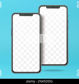 Two realistic smartphones mockup vector Stock Vector