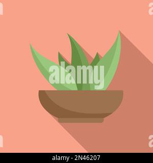 Eco planter icon flat vector. Home indoor. Leaf art Stock Vector Image ...