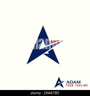 Letter or word A font like Star and american image graphic icon logo design abstract concept vector stock. symbol related to initia or militery. Stock Vector