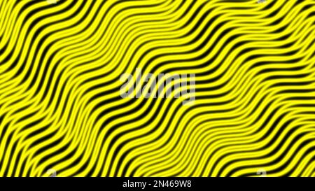 Yellow color geometric line with glowing neon light. Blue color abstract neon light background. Stock Photo
