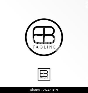 Letter or word EB connected font in Circle image graphic icon logo design abstract concept vector stock. Can be used as a symbol related to initial. Stock Vector