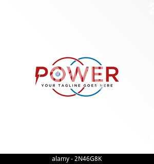 Letter or word POWER sans serif font with cutting Outline Circle image graphic icon logo design abstract concept vector stock symbol related Electric Stock Vector