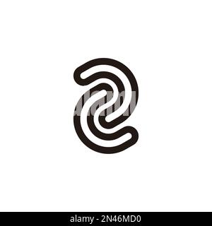 letter c2 outline geometric logo vector Stock Vector