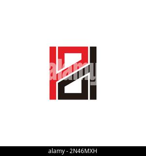letter pd colorful geometric line logo vector Stock Vector