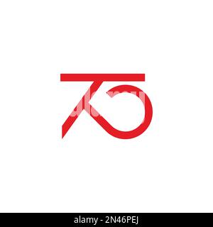 letter tk to simple loop geometric line logo vector Stock Vector