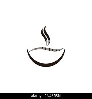 simple bowl hot food smoke logo vector Stock Vector