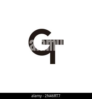 letter gt linked simple line logo vector Stock Vector