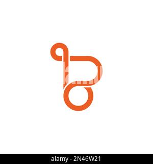 letter ro loop line geometric logo vector Stock Vector
