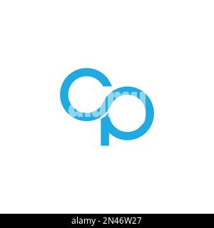 letter cp loop curve geometric logo vector Stock Vector
