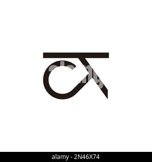 letter ct simple loop geometric line logo vector Stock Vector