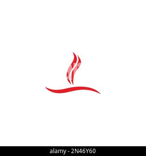 hot liquid simple curves logo vector Stock Vector