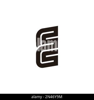 letter cc fc stripes stripes geometric logo vector Stock Vector