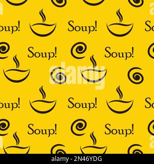 hot soup food bowl seamless background vector Stock Vector