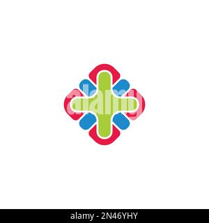 plus medical colorful geometric logo vector Stock Vector