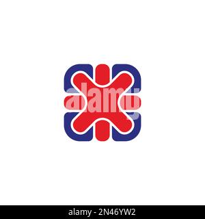 letter x england flag abstract logo vector Stock Vector