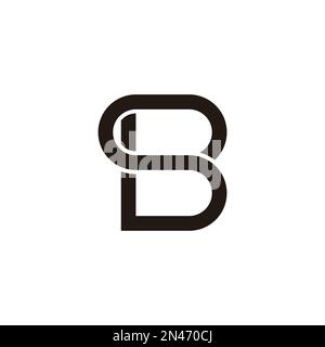 letter sb loop geometric linked logo vector Stock Vector