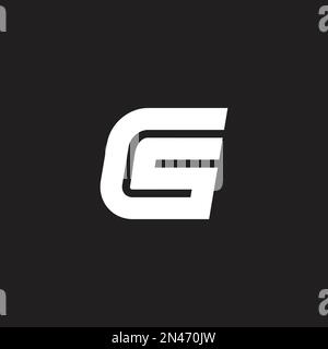 letter cs simple geometric stripes line logo vector Stock Vector