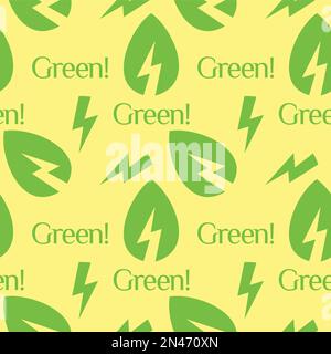 green leaf energy seamless background vector Stock Vector