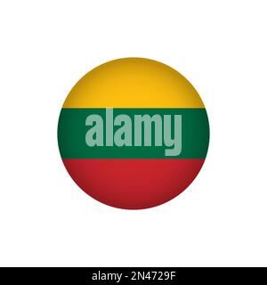 Lithuania Europe Flag Icon. European Country Circled Flag. Stock Vector Graphics Element Stock Vector