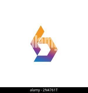 letter db gradient arrow logo vector Stock Vector