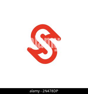 letter s linked circle geometric line logo vector Stock Vector