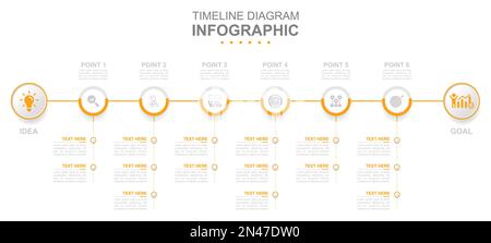 Infographic business template. 5 Steps modern Timeline diagram calendar with circle and topics. Concept presentation. Stock Vector