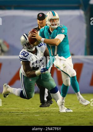 Dallas Cowboys defensive tackle Davon Coleman (60) talks with teammates  during training camp practice on Saturday, Aug. 2, 2014, in Oxnard, Calif.  (Photo by Ron Jenkins/Fort Worth Star-Telegram/MCT/Sipa USA Stock Photo 