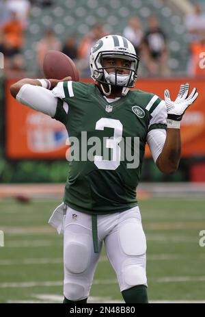 New York Jets quarterback Michael Vick warms up prior to an NFL preseason  football game against the Cincinnati Bengals, Saturday, Aug. 16, 2014, in  Cincinnati. (AP Photo/Tony Tribble Stock Photo - Alamy