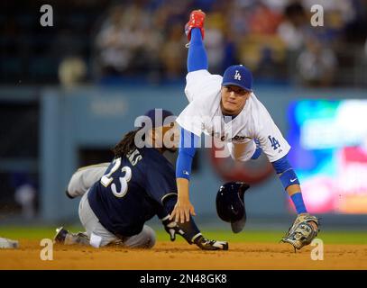 Los Angeles Dodgers' Jimmy Rollins during a baseball game against the St.  Louis Cardinals, Friday, June 5, 2015, in Los Angeles. (AP Photo/Mark J.  Terrill Stock Photo - Alamy