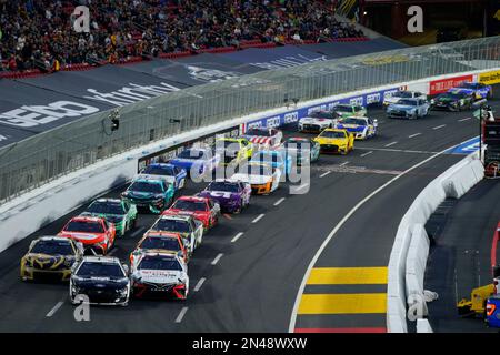 Denny Hamlin races for the Busch Light Clash at The Coliseum at Los ...