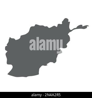 Afghanistan - smooth grey silhouette map of country area. Simple flat vector illustration. Stock Vector
