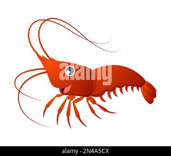 Crayfish cartoon character . Vector . Stock Vector