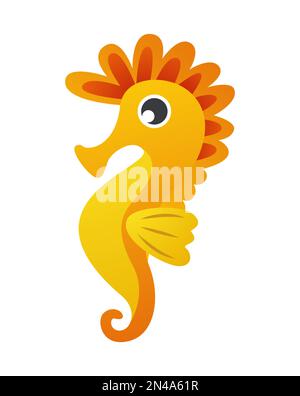 Seahorse cartoon character . Vector . Stock Vector